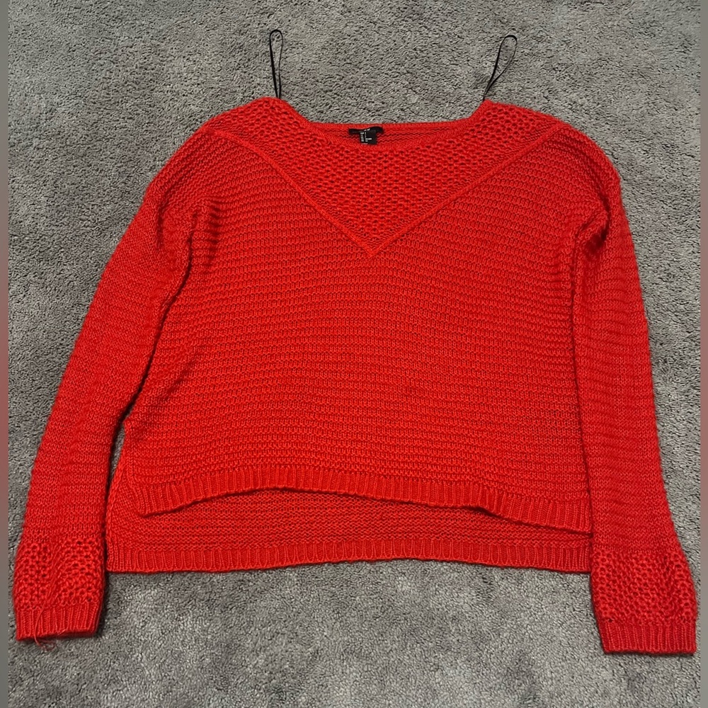 H&M Bold Red V-Neck Sweater